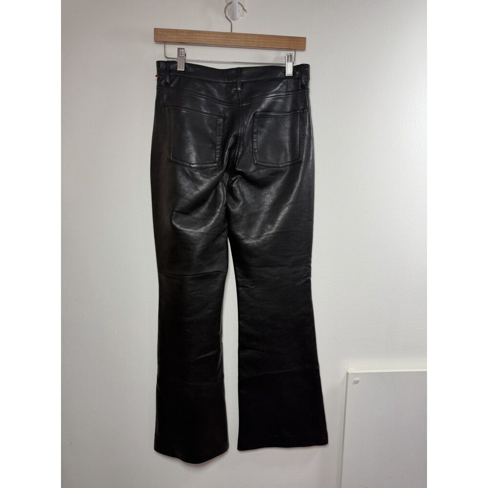 Wilfred Women’s Black Leather Flared Dress Pants Flat Front Pockets Size 6 - Picture 9 of 15